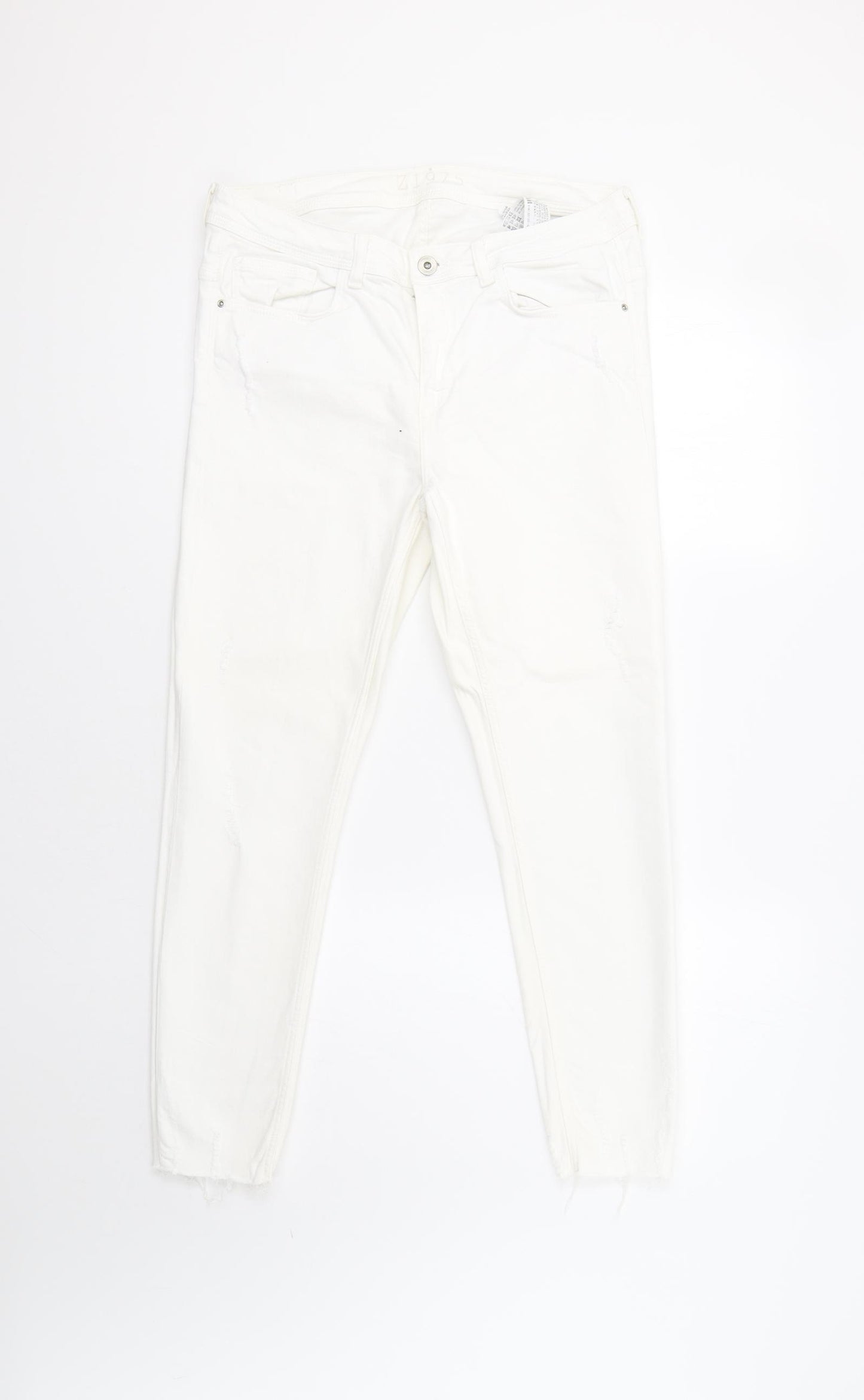 Zara Womens White   Skinny Jeans Size 14 L28 in