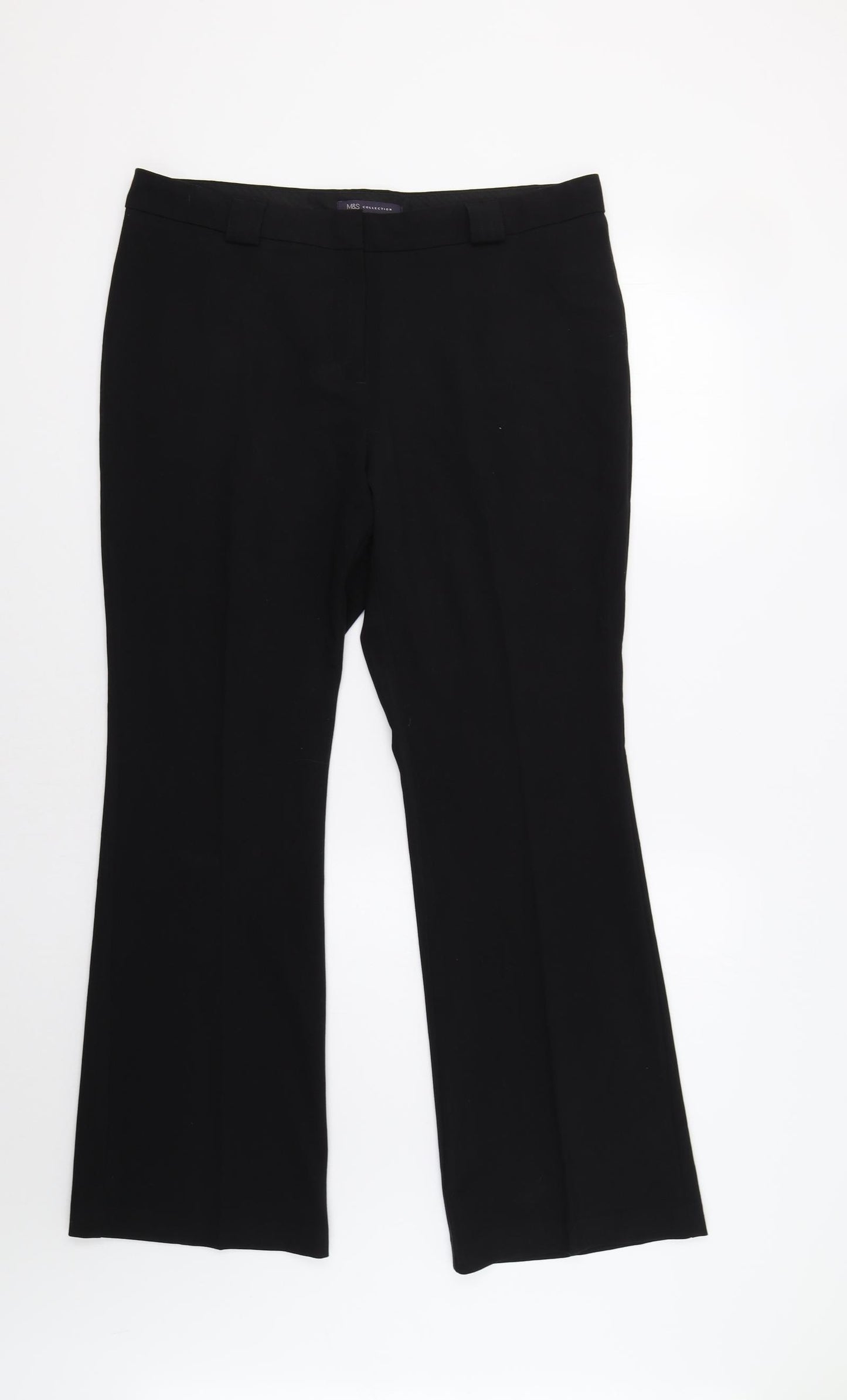 M&S Womens Black   Dress Pants Trousers Size 14 L30 in