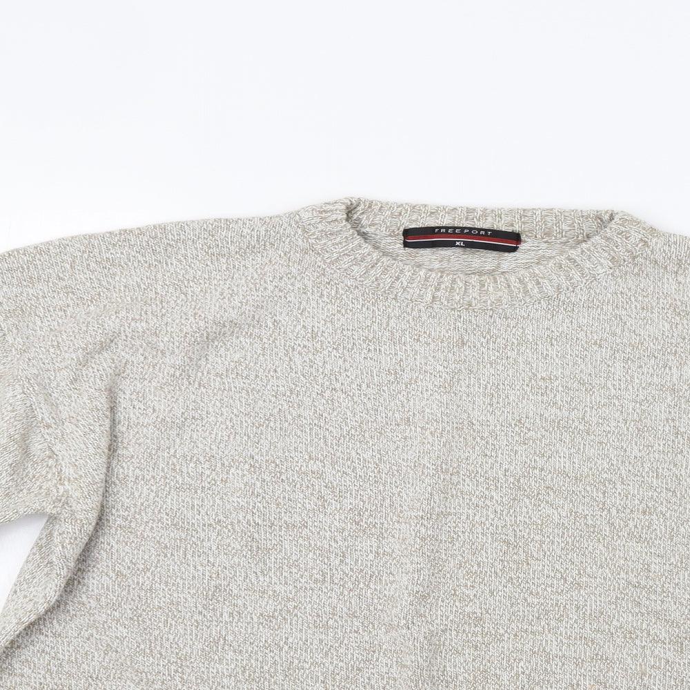 Freeport Mens Beige   Pullover Jumper Size XL