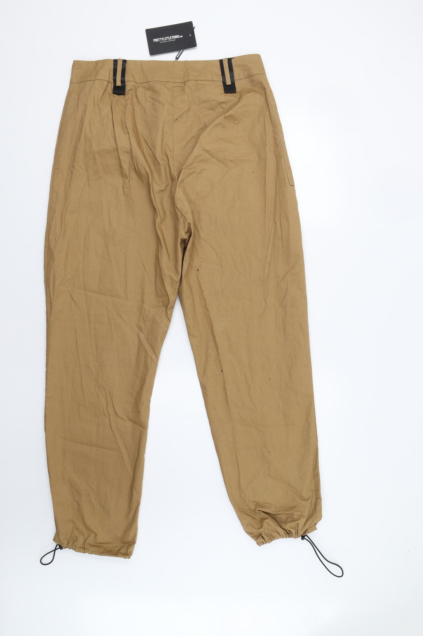 PRETTYLITTLETHING Womens Brown   Cargo Trousers Size 14 L30 in