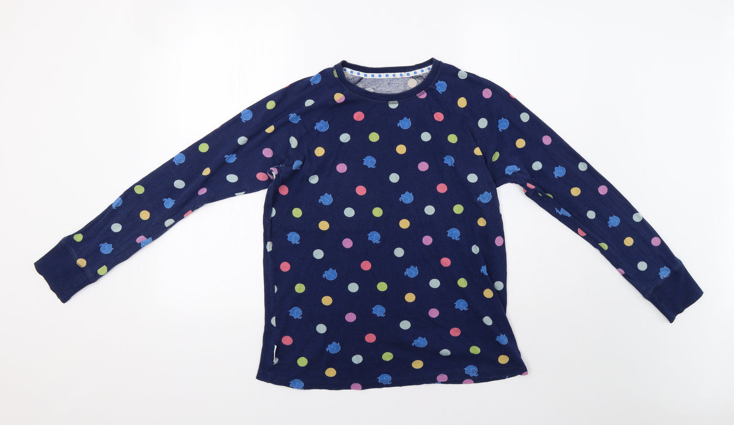 Matalan Womens Blue Polka Dot  Top Pyjama Set Size S