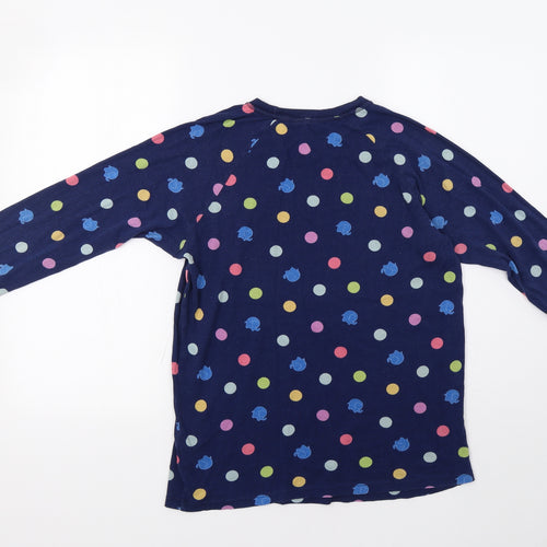 Matalan Womens Blue Polka Dot  Top Pyjama Set Size S