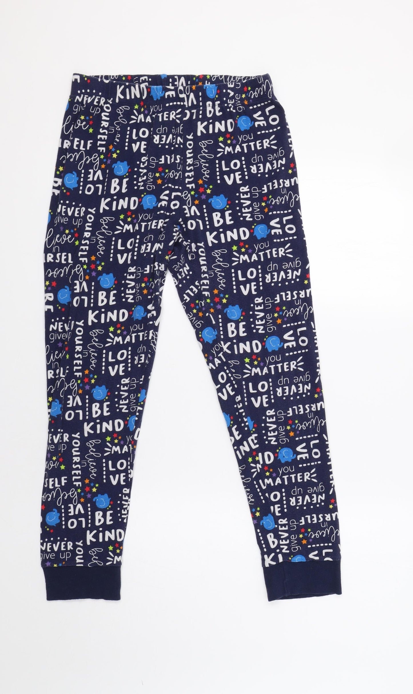 Matalan Womens Blue Geometric   Pyjama Pants Size S  - Positive Affirmations