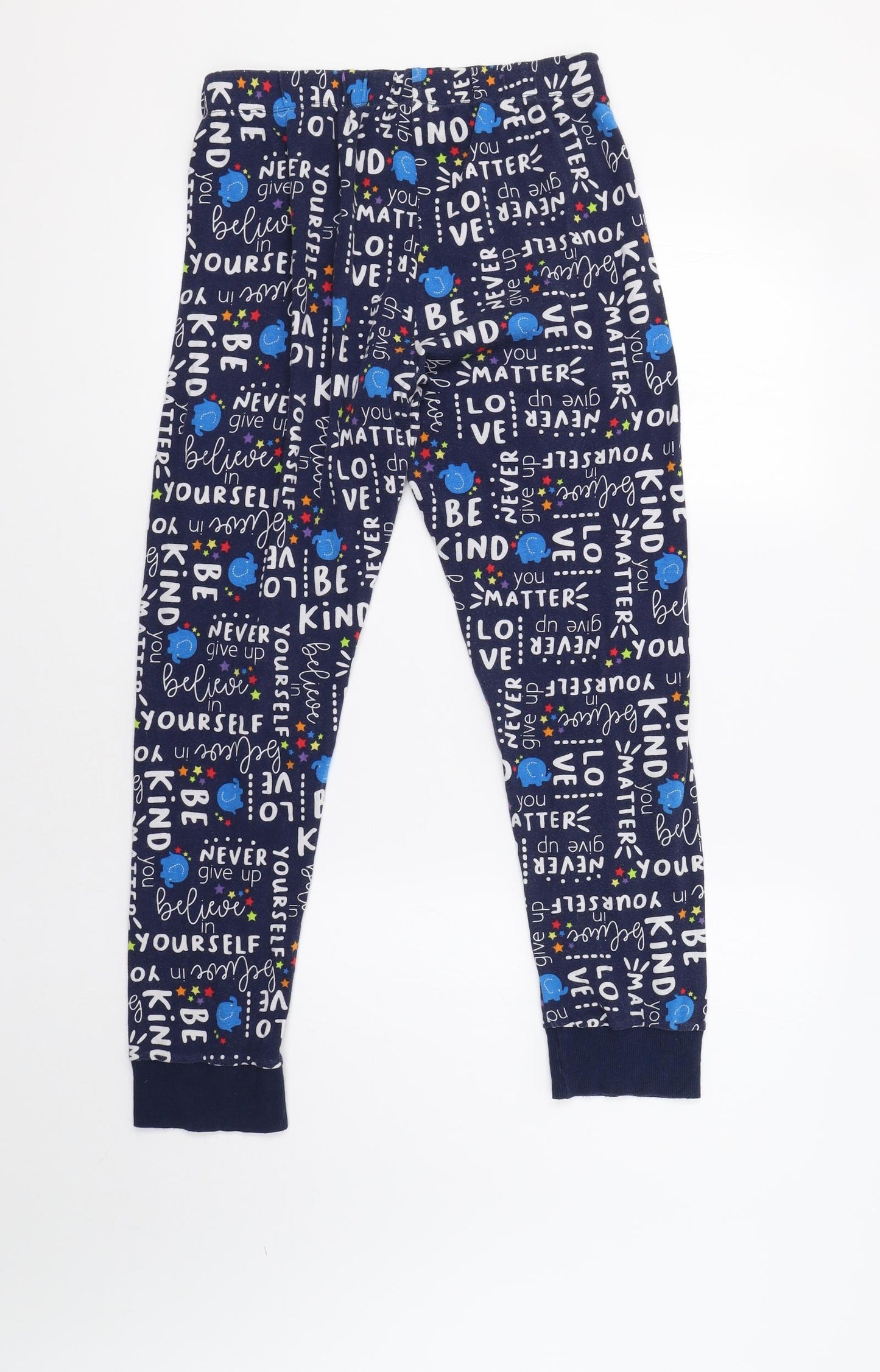 Matalan Womens Blue Geometric   Pyjama Pants Size S  - Positive Affirmations