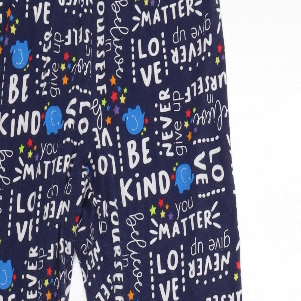 Matalan Womens Blue Geometric   Pyjama Pants Size S  - Positive Affirmations