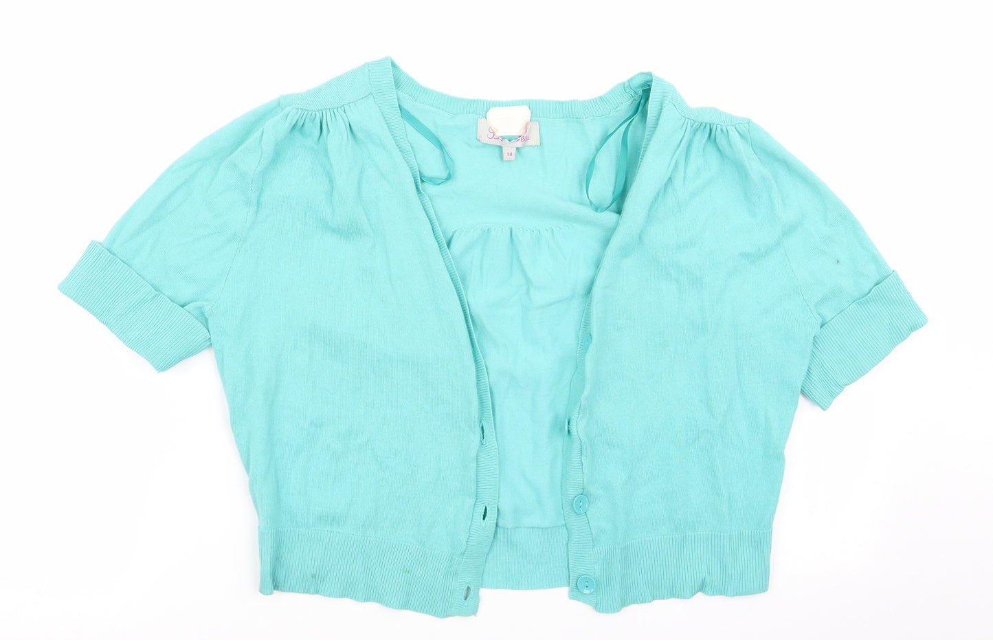 Be Beau Womens Green   Cardigan Jumper Size 14