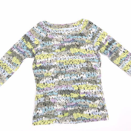 Marccain Sports Womens Green Geometric  Basic T-Shirt Size 4