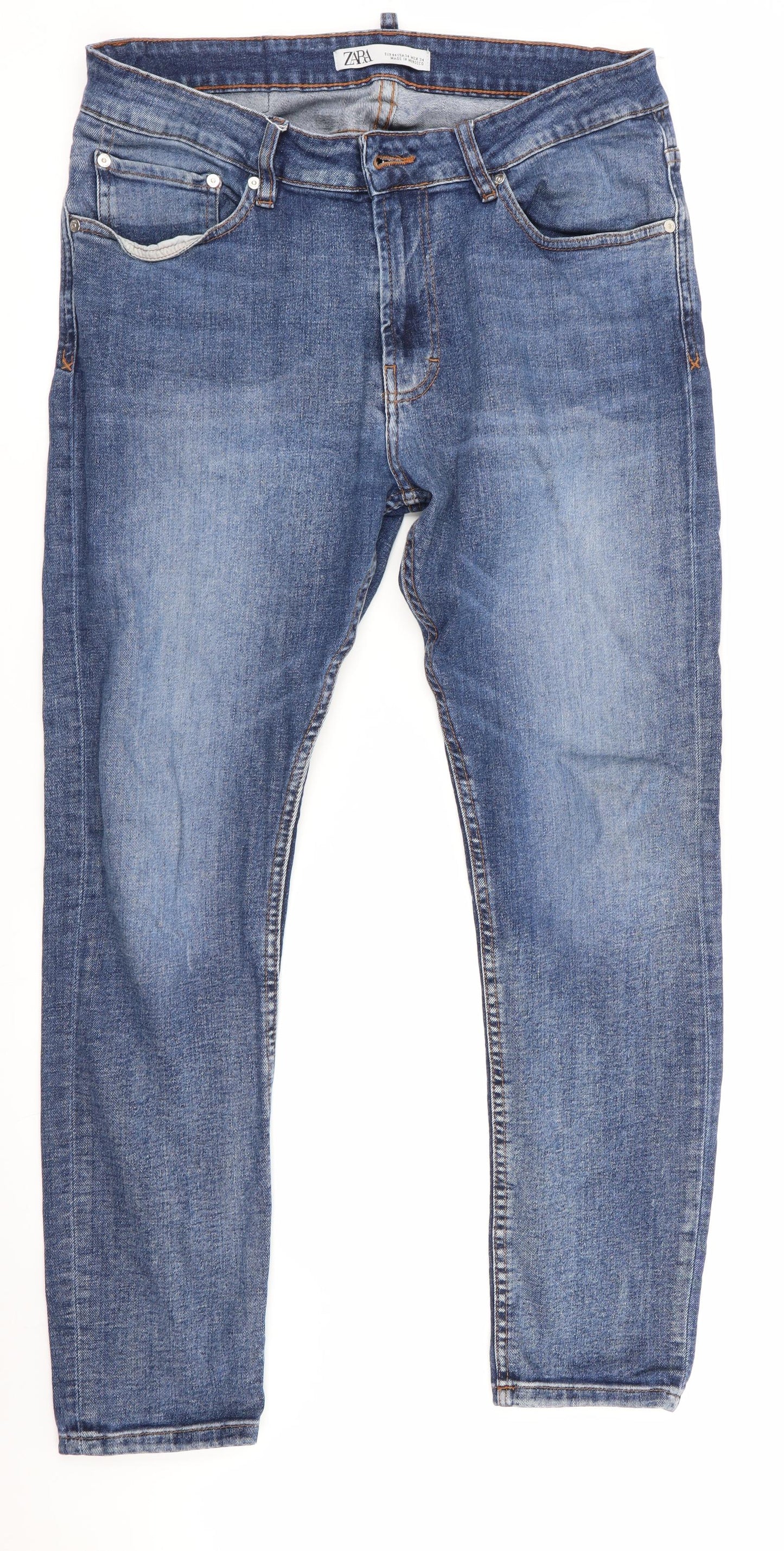 Zara Mens Blue   Straight Jeans Size 34 L29 in