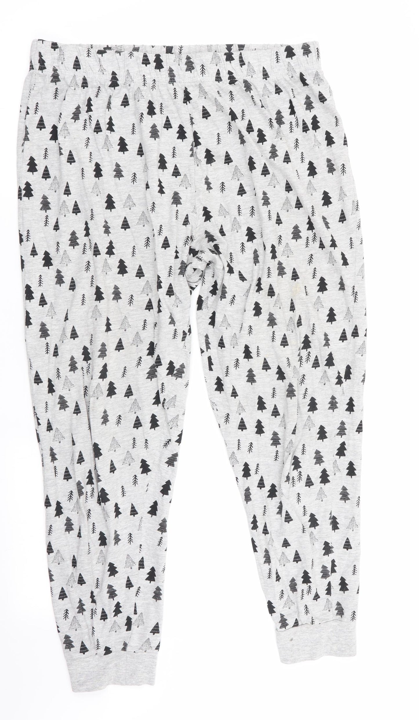 George Womens Grey Floral   Pyjama Pants Size L  - Christmas Tree Print