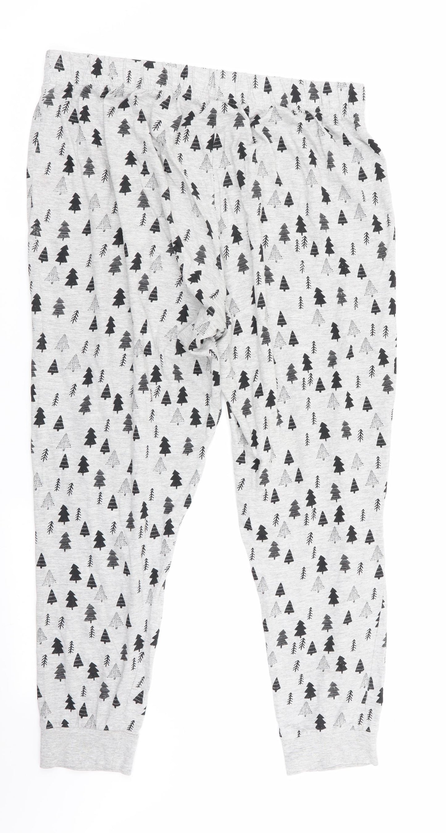 George Womens Grey Floral   Pyjama Pants Size L  - Christmas Tree Print