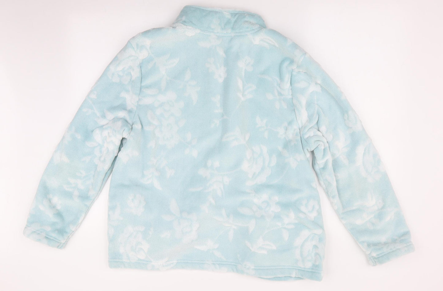 Preworn Womens Blue Floral  Jacket Coat   - Fleece Jacket