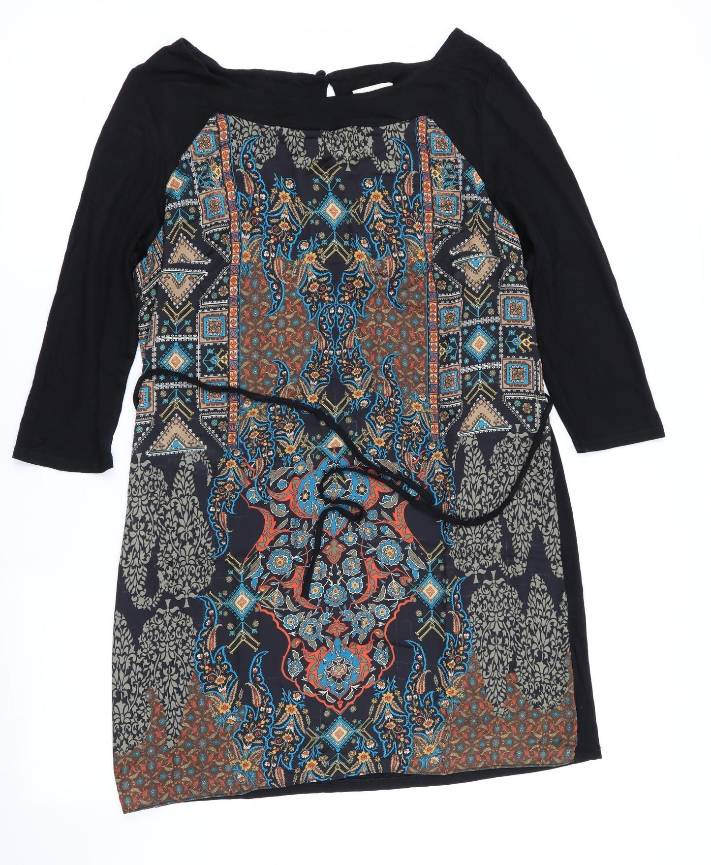 Monsoon Womens Black Floral  Sheath  Size 14