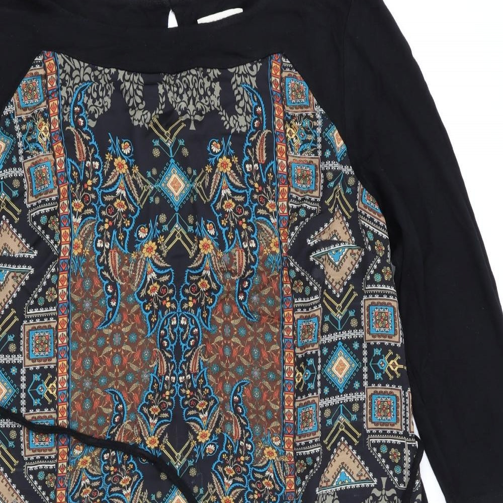 Monsoon Womens Black Floral  Sheath  Size 14