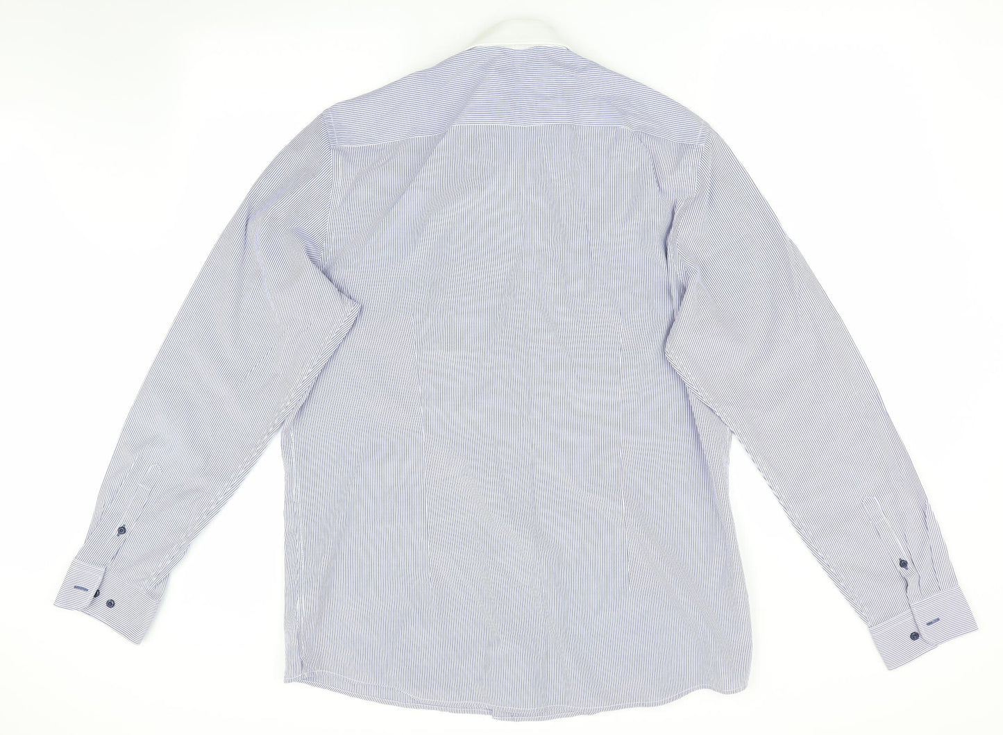 NEXT Mens Blue Striped   Dress Shirt Size 17