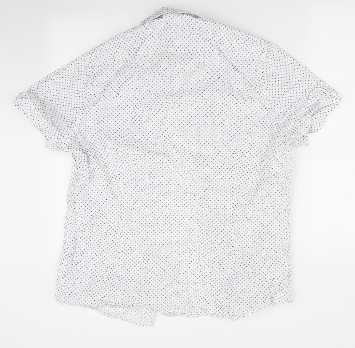 NEXT Mens Blue Polka Dot   Button-Up Size L