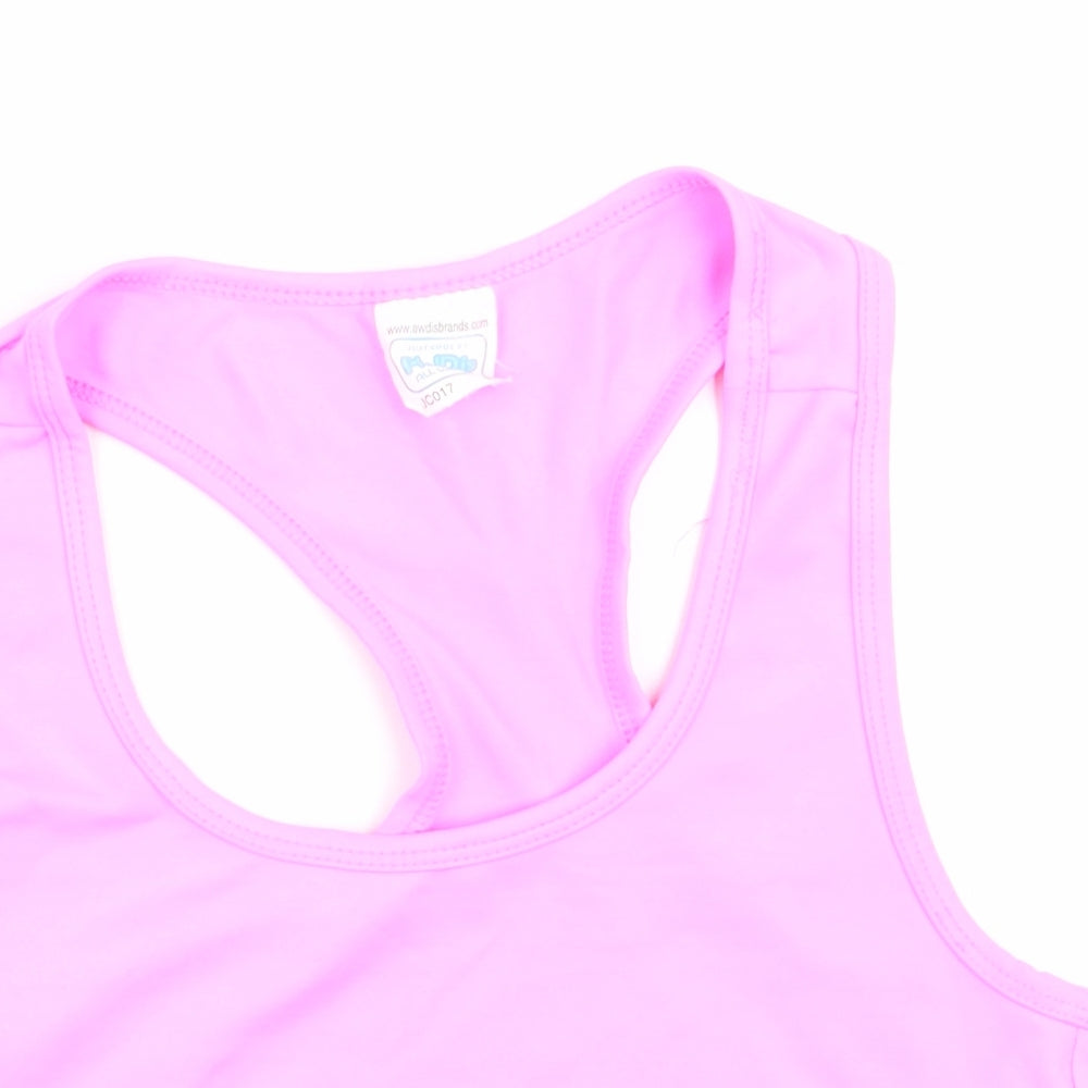 Awdis Womens Pink   Cropped T-Shirt Size M