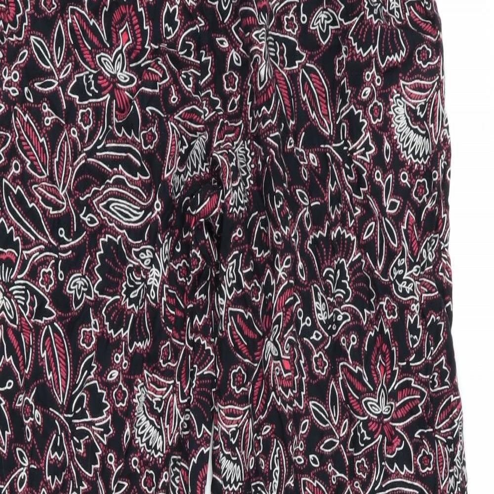 ASOS Swim Womens Black Floral  Trousers  Size 10 L29 in - Wide Legged