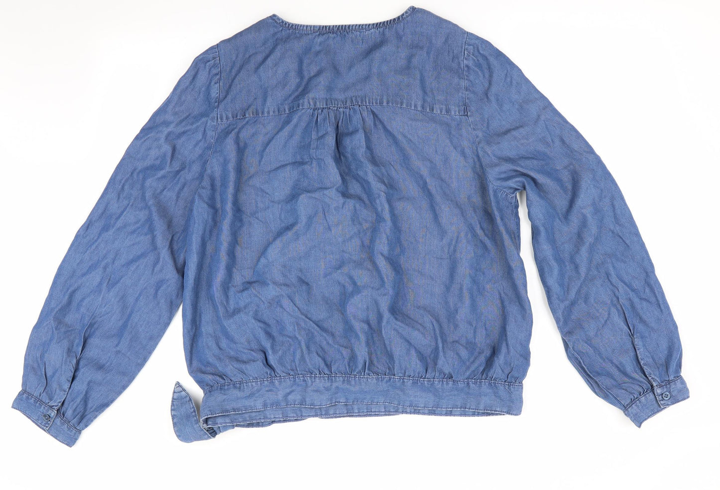 George Womens Blue   Wrap Blouse Size 14  - Hem Fastening & Side Tie