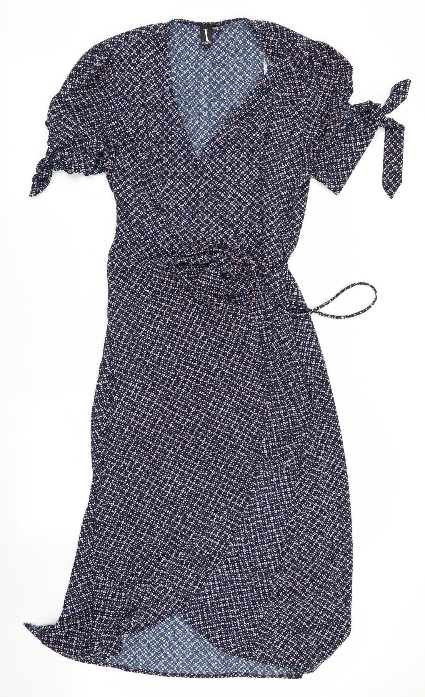 Izabel London Womens Blue Floral  Wrap Dress  Size 14