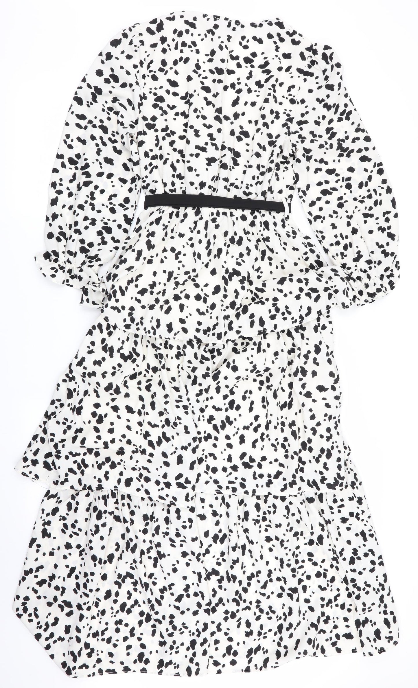 New Look Womens Black Animal Print  Fit & Flare  Size 8