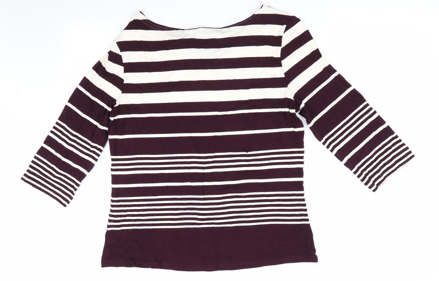 Jasper Conran Womens Purple Striped  Tunic T-Shirt Size 14