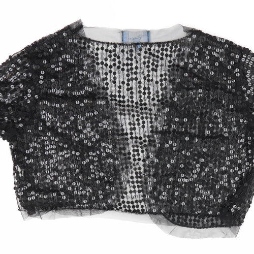 Fleur Womens Black   Shrug Jumper Size 12  - Sequins all over