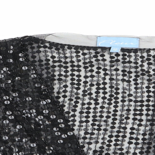 Fleur Womens Black   Shrug Jumper Size 12  - Sequins all over