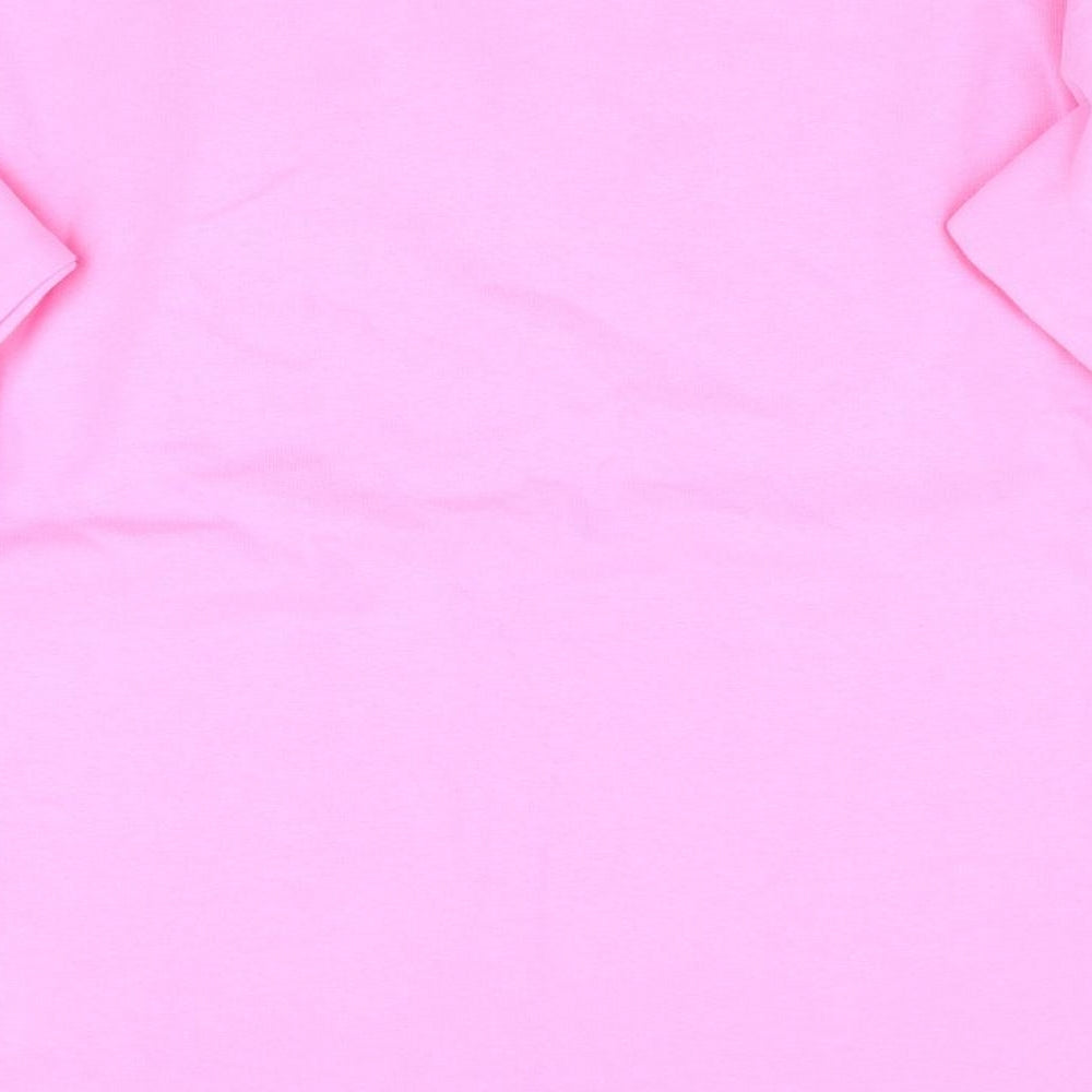 TU Girls Pink   Pullover Sweatshirt Size 10-11 Years  - Glitter Stripes on arms