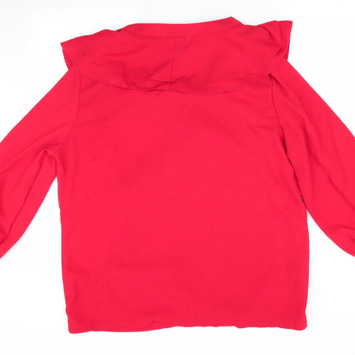 Boohoo Womens Red   Wrap Blouse Size 22