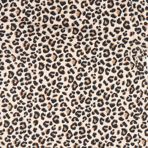 Divided Womens Beige Animal Print  Basic T-Shirt Size 10