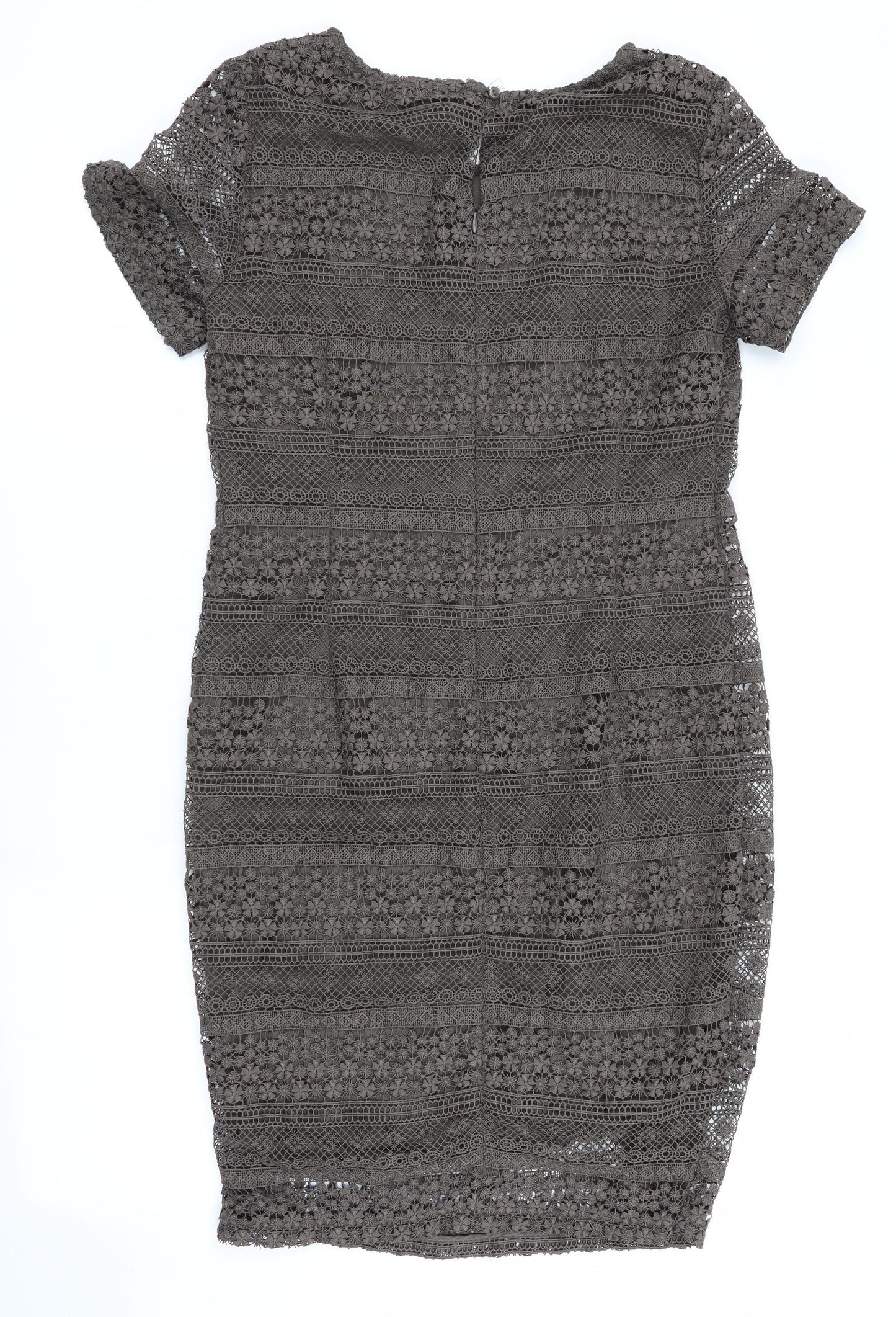 The White Company Womens Brown Floral  Shift  Size 12  - Lace Overlay Dress
