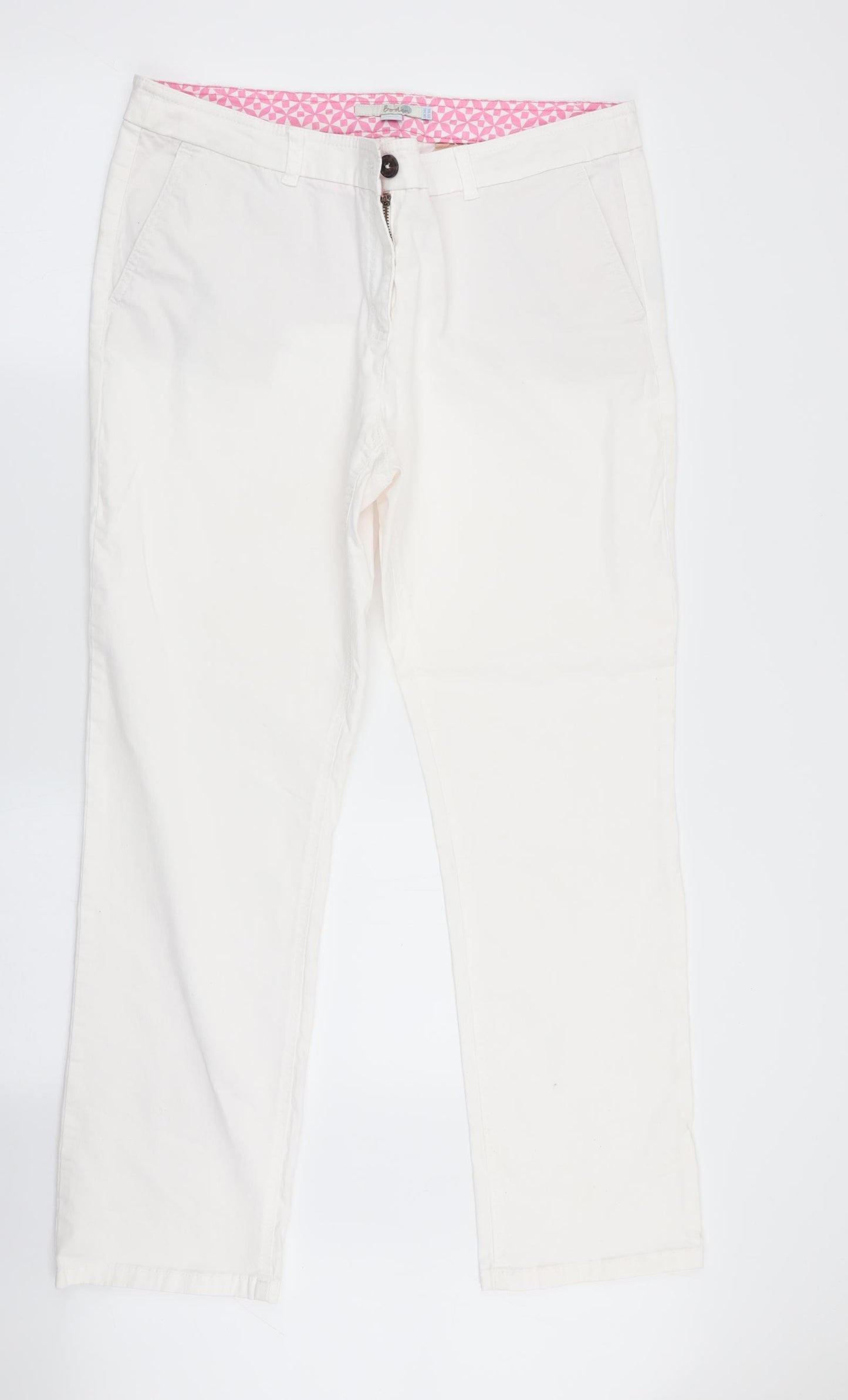 Boden Womens White   Chino Trousers Size 14 L28 in