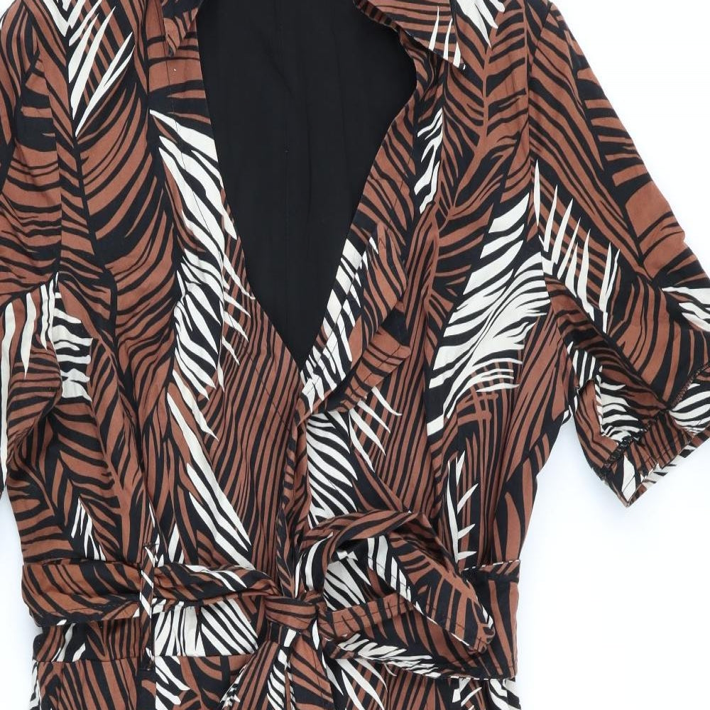Karen Millen Womens Brown Floral  Fit & Flare  Size 14