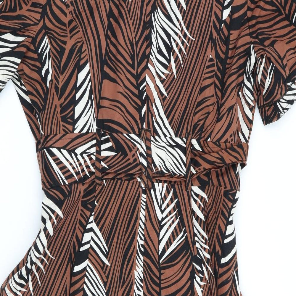 Karen Millen Womens Brown Floral  Fit & Flare  Size 14
