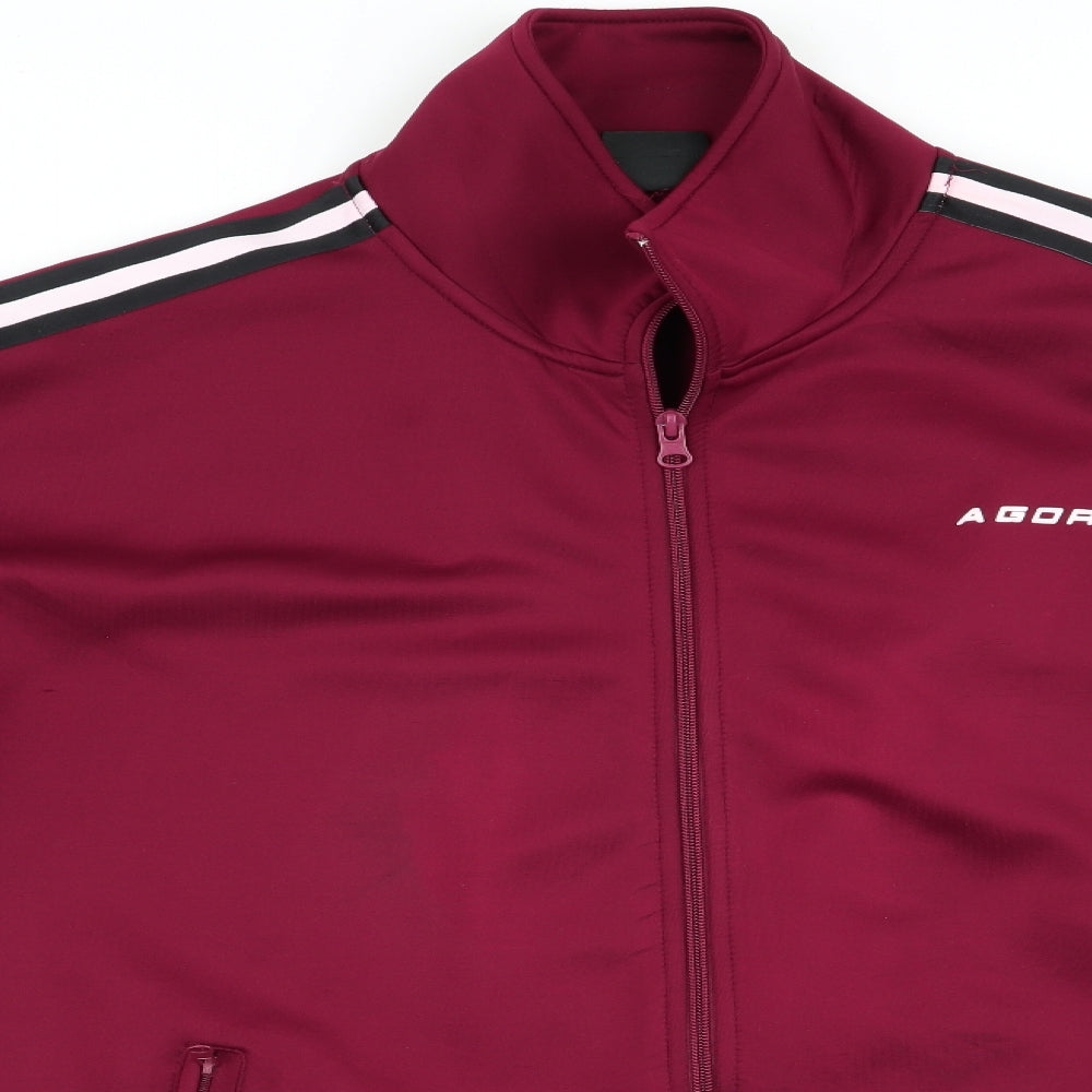 Agora Mens Red   Full Zip Sweatshirt Size M