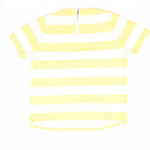 NEXT Womens Yellow Striped  Pullover Jumper Size 10  - Back Zip