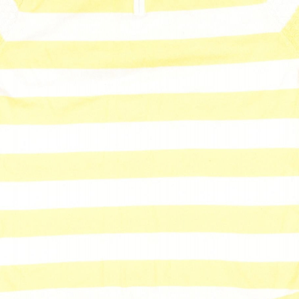 NEXT Womens Yellow Striped  Pullover Jumper Size 10  - Back Zip