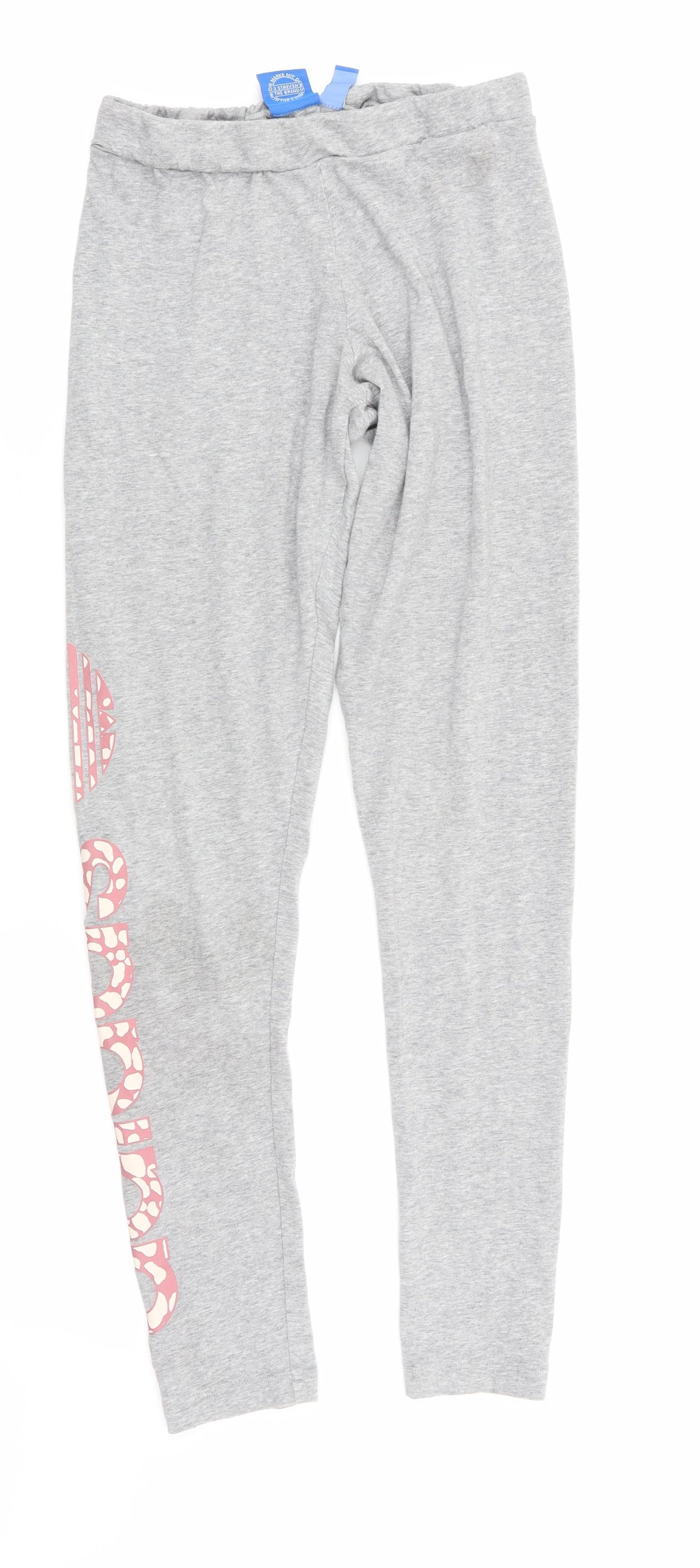 adidas Womens Grey   Track Pants Leggings Size 10 L28 in