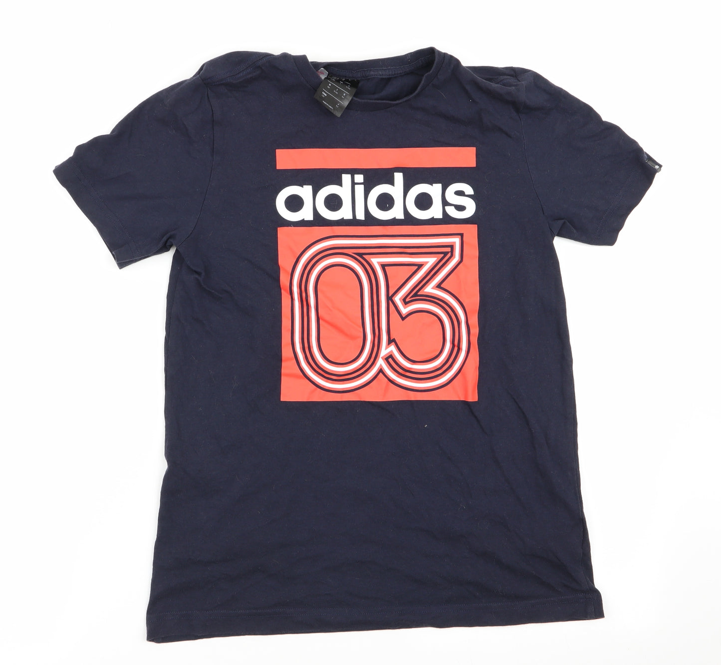 adidas Boys Blue   Basic T-Shirt Size 13-14 Years