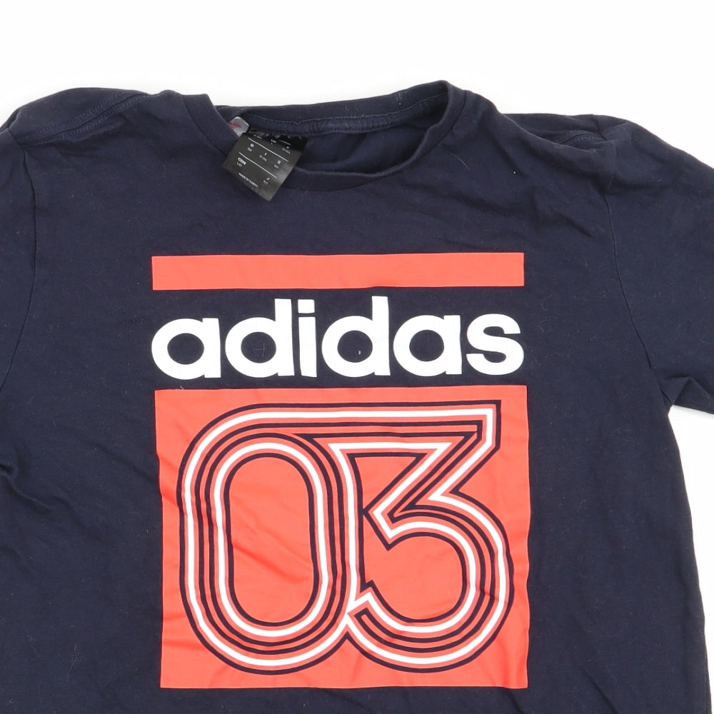 adidas Boys Blue   Basic T-Shirt Size 13-14 Years