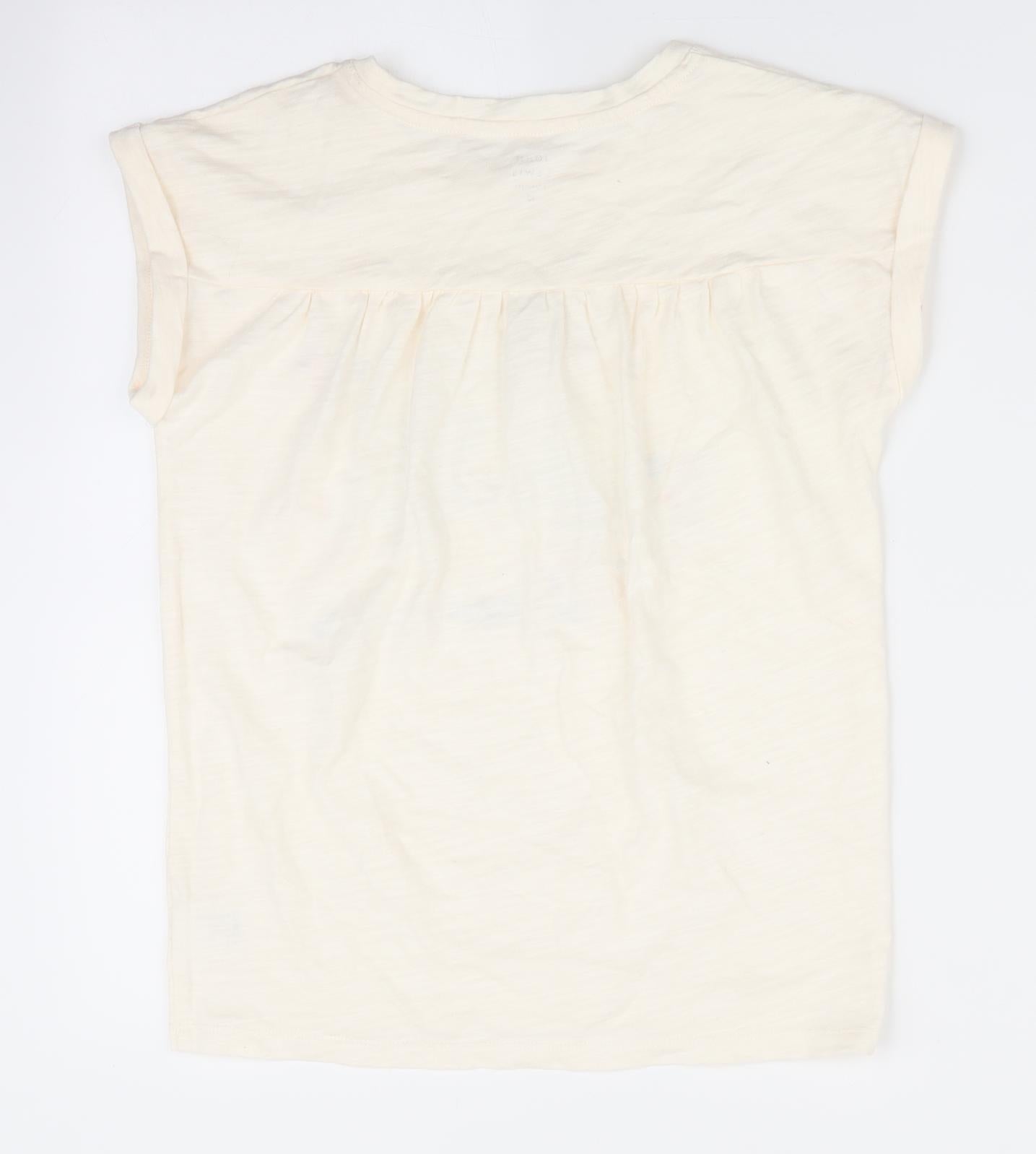 John Lewis Girls Ivory Animal Print  Basic T-Shirt Size 10 Years  - Moped & Cat