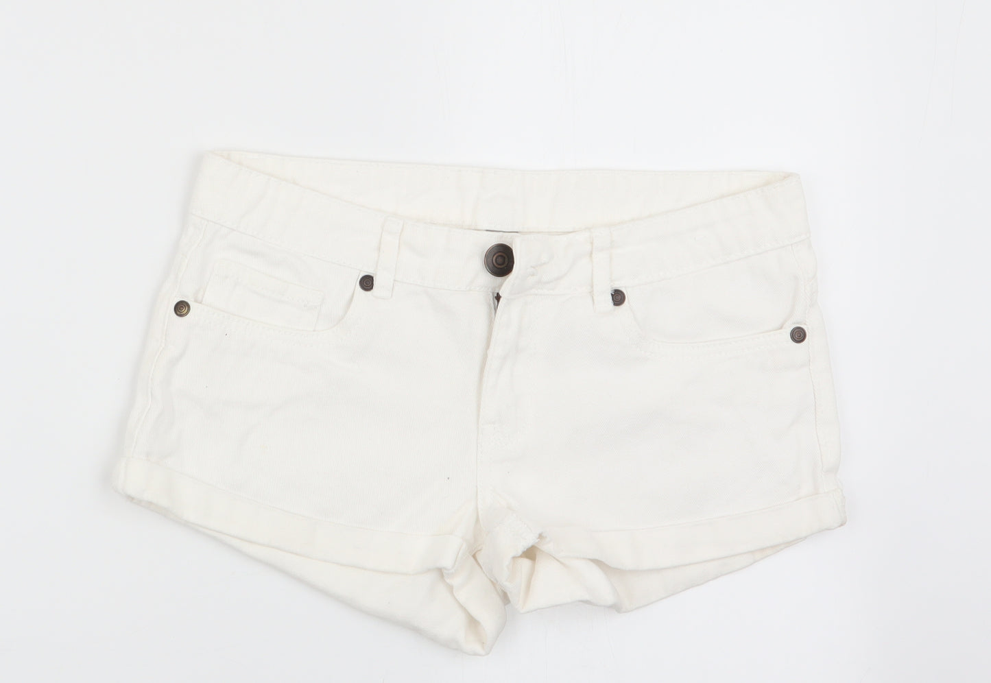 Denim Co Womens White   Hot Pants Shorts Size 8