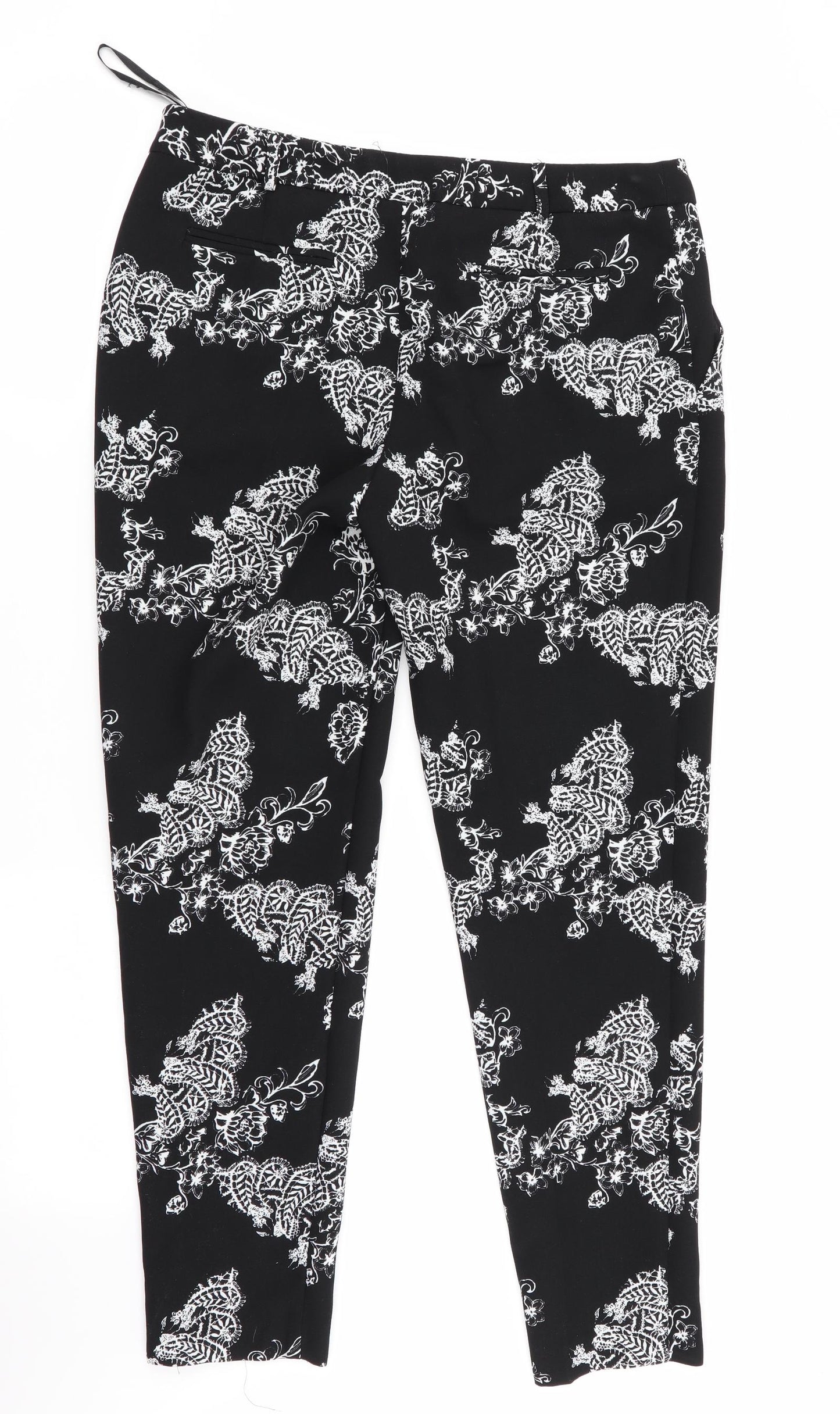 George Womens Black Floral  Dress Pants Trousers Size 10 L27 in