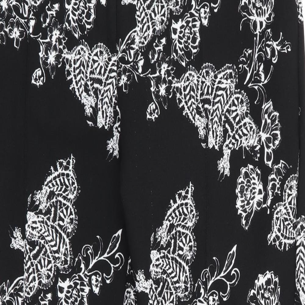 George Womens Black Floral  Dress Pants Trousers Size 10 L27 in