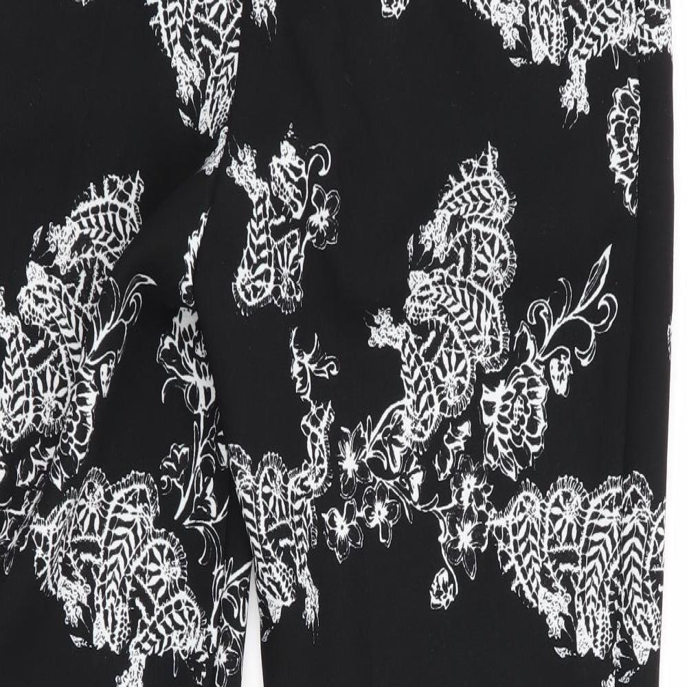 George Womens Black Floral  Dress Pants Trousers Size 10 L27 in