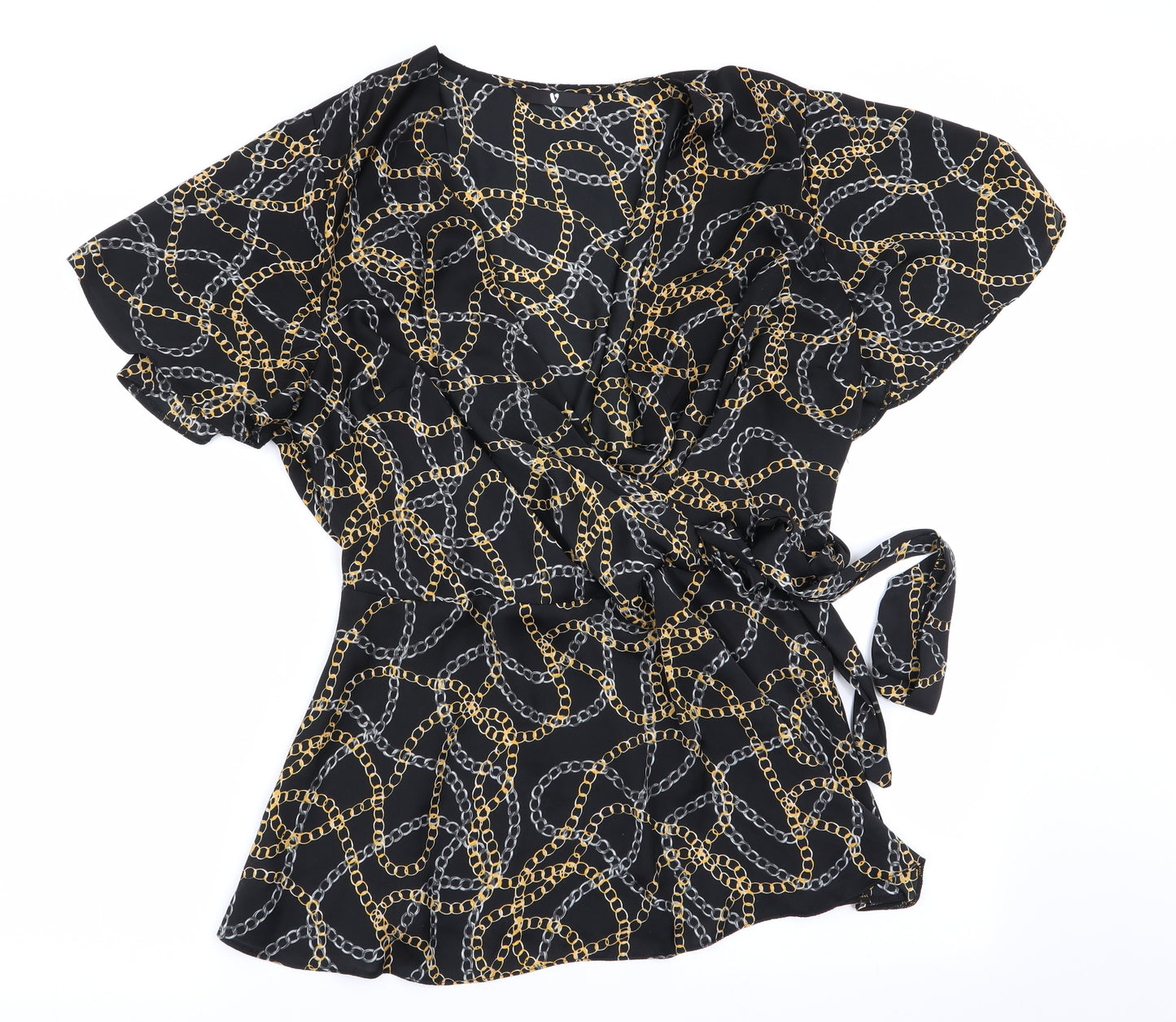 V by Very Womens Black Geometric  Basic Blouse Size 18