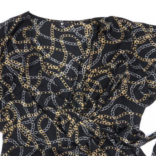 V by Very Womens Black Geometric  Basic Blouse Size 18