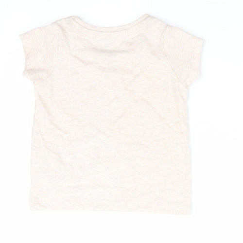 Disney b Girls Beige Animal Print  Basic T-Shirt Size 9-12 Months  - Bambi
