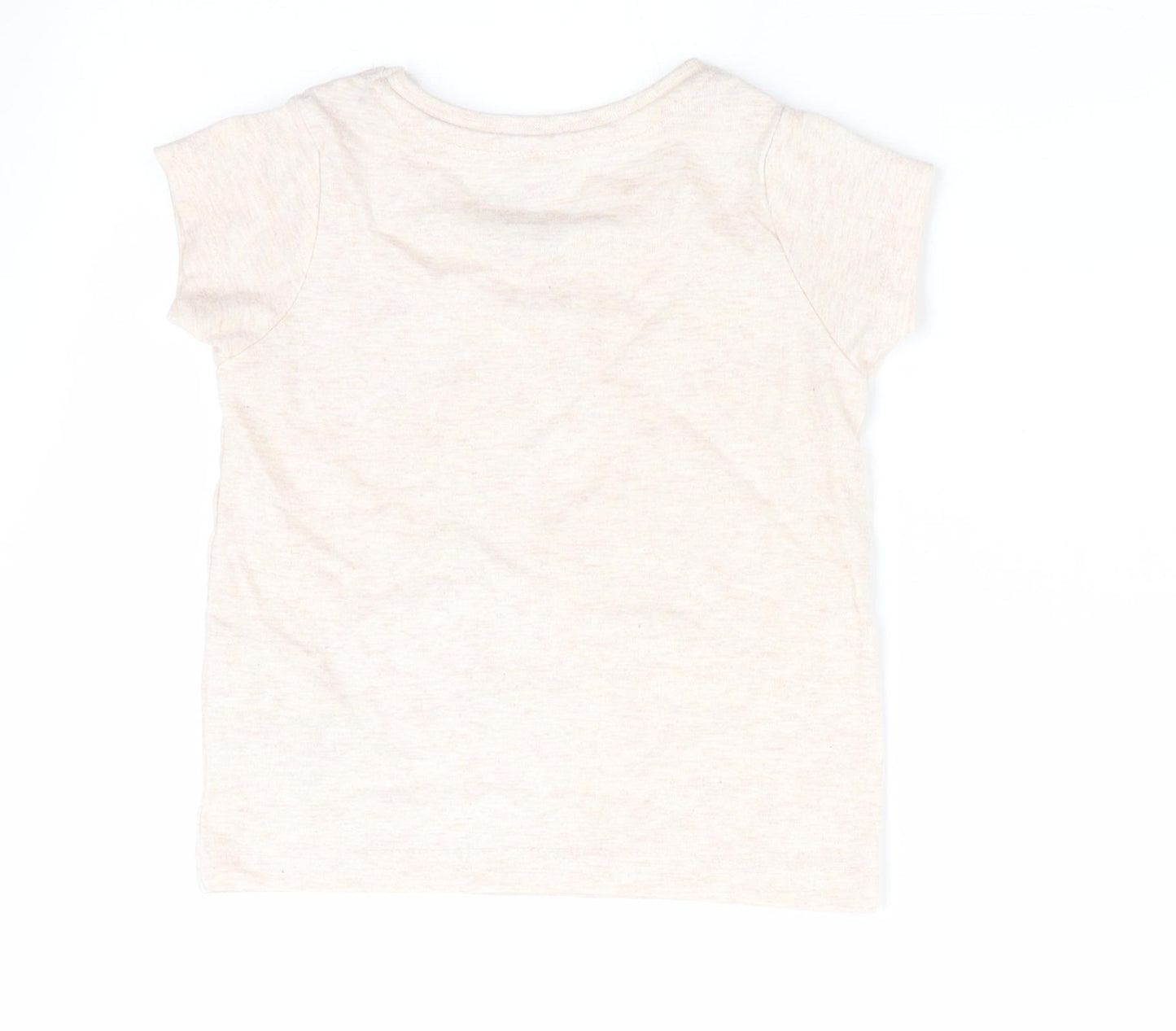 Disney b Girls Beige Animal Print  Basic T-Shirt Size 9-12 Months  - Bambi