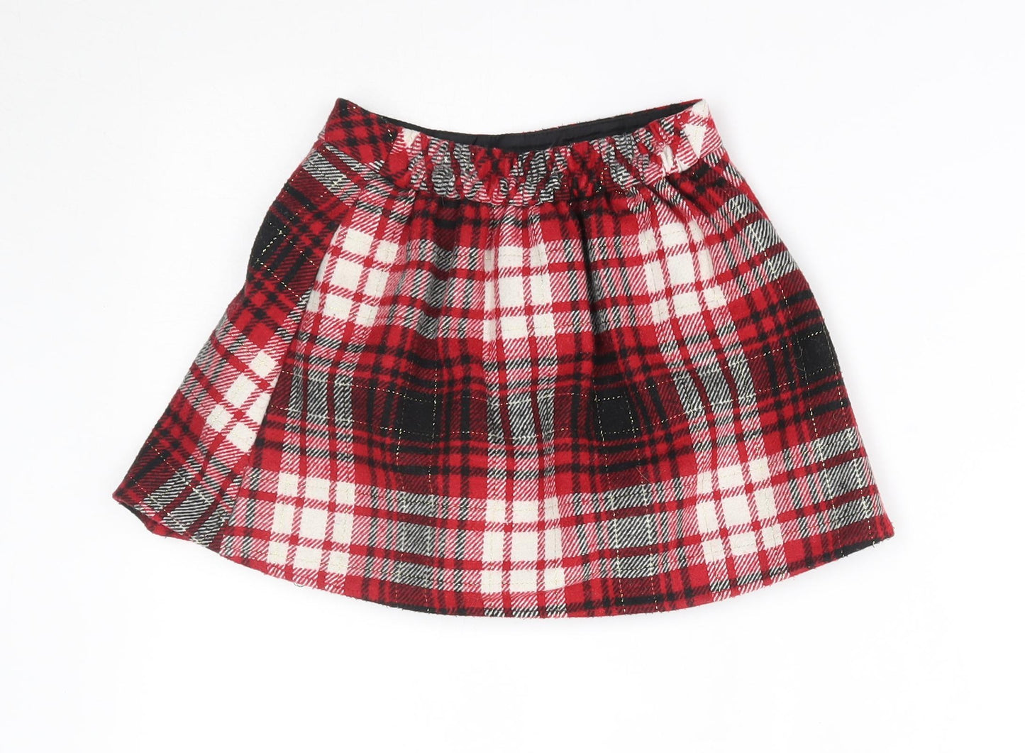 Nutmeg Girls Red Plaid  Pleated Skirt Size 3-4 Years